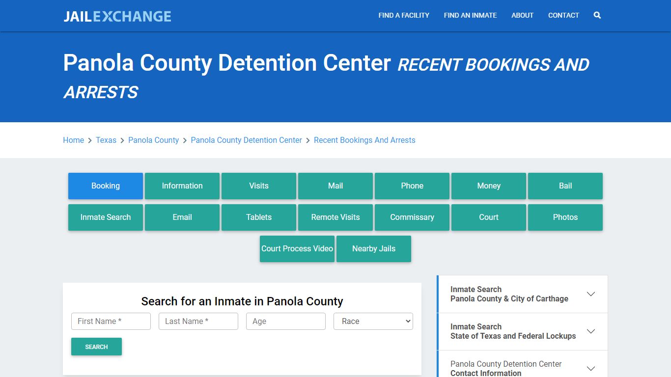 Panola County Detention Center Recent Bookings And Arrests - Jail Exchange